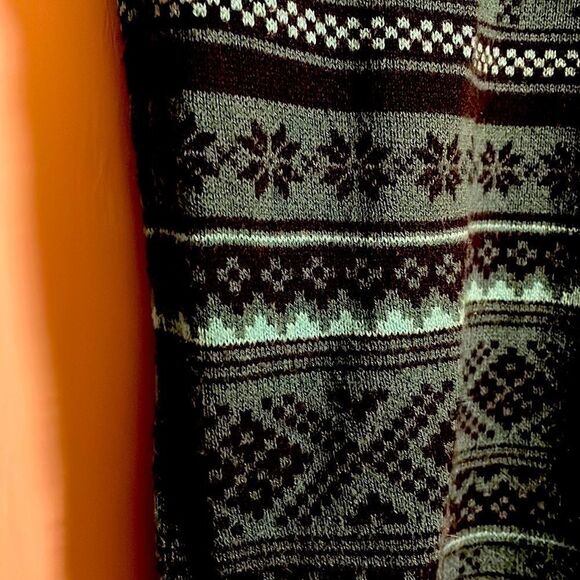 Eddie Bauer half zip sweater geometric detail stripes,  ribbed collar & trim M - Picture 7 of 11